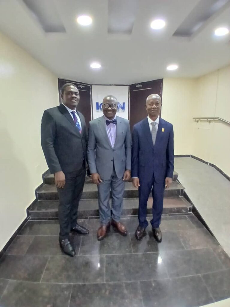 At ICAN Headquarters, with the PRESIDENT (R) and REGISTRAR (L)